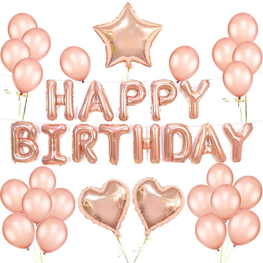 Birthday Letter Balloon Set 16 Inch Rose Gold Happy Birthday Balloons