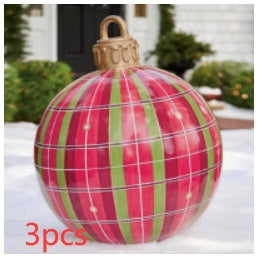 Christmas Ornament Ball Outdoor Pvc 60CM Inflatable Decorated Ball PVC Giant Big Large Balls Xmas Tree Decorations Toy Ball