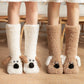 Cute Cartoon Dog Floor Socks Winter Warm Non-slip Plush Socks For Wamen