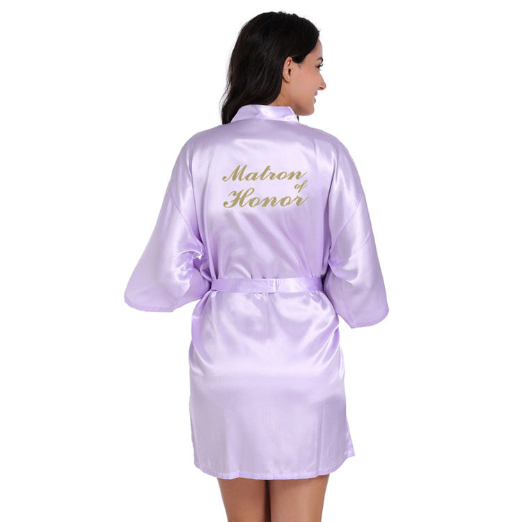 Married Bridesmaid Satin Silk Cardigan Gown