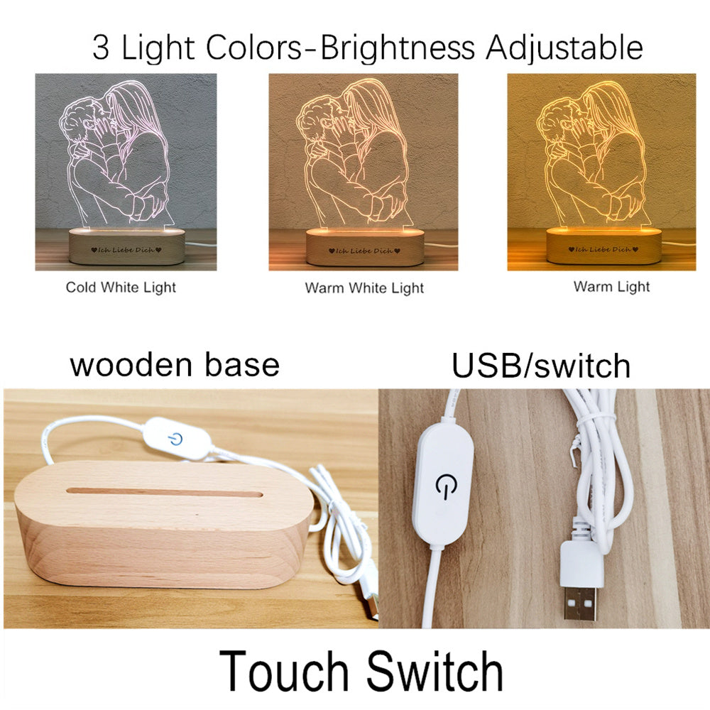 Gift Usb Atmosphere Student Gift Bedroom Decoration Message Board 3d Night Light