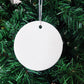 3 Inch Round Christmas Ceramic Pendant DIY Decoration