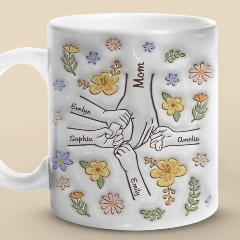 3D Hand In Hand Ceramic Coffee Mark Water Cup