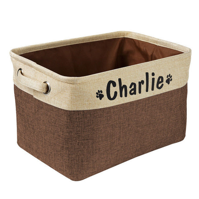 Personalized Pet Dog Toy Storage Basket Dog Canvas Bag Fold