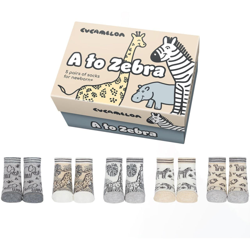 A to Zebra Safari  Socken für Babys Neugeborene