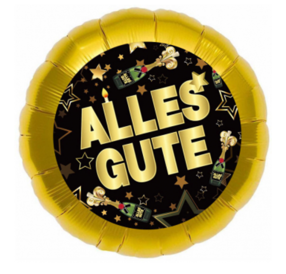 Folienballon Alles Gute gold 45 cm